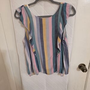 Gibson Multicolor Striped Blouse